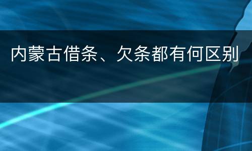 内蒙古借条、欠条都有何区别