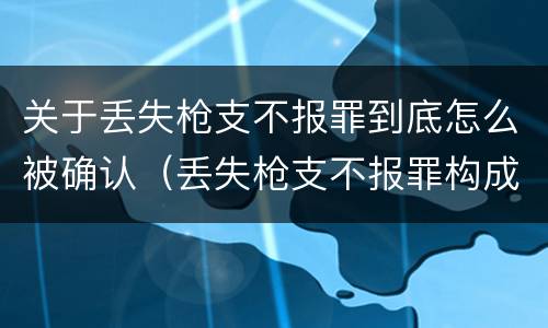 关于丢失枪支不报罪到底怎么被确认（丢失枪支不报罪构成要件）
