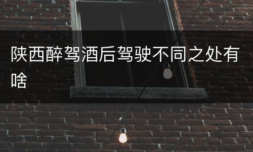 陕西醉驾酒后驾驶不同之处有啥