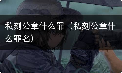 私刻公章什么罪（私刻公章什么罪名）