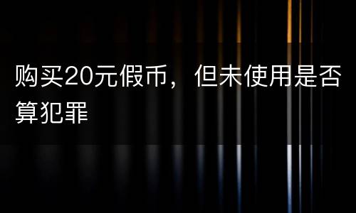 购买20元假币，但未使用是否算犯罪