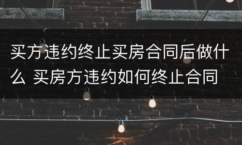 买方违约终止买房合同后做什么 买房方违约如何终止合同