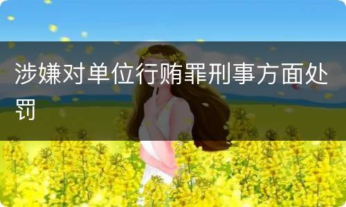 涉嫌对单位行贿罪刑事方面处罚