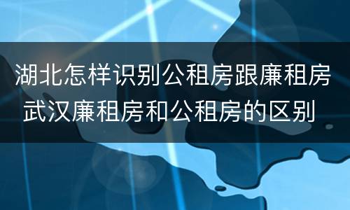 湖北怎样识别公租房跟廉租房 武汉廉租房和公租房的区别