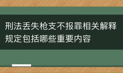 刑法丢失枪支不报罪相关解释规定包括哪些重要内容