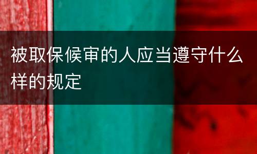 被取保候审的人应当遵守什么样的规定