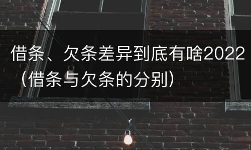 借条、欠条差异到底有啥2022（借条与欠条的分别）