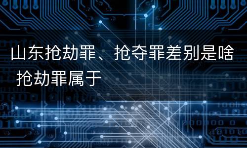 山东抢劫罪、抢夺罪差别是啥 抢劫罪属于
