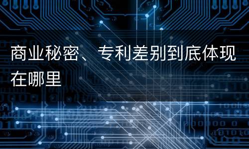 商业秘密、专利差别到底体现在哪里