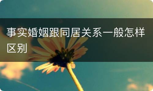 事实婚姻跟同居关系一般怎样区别