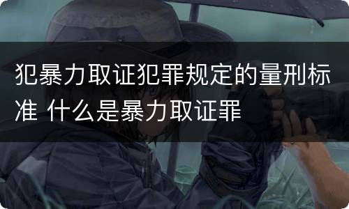 犯暴力取证犯罪规定的量刑标准 什么是暴力取证罪