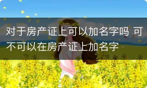 对于房产证上可以加名字吗 可不可以在房产证上加名字