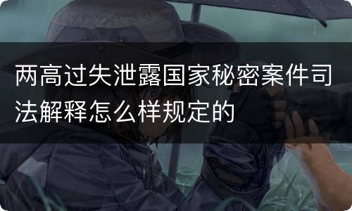 两高过失泄露国家秘密案件司法解释怎么样规定的