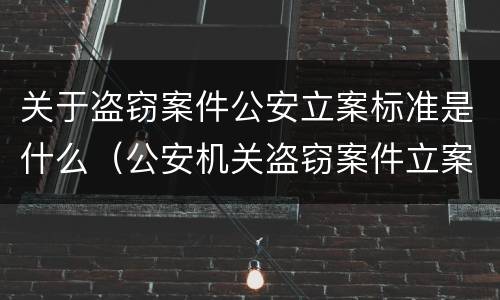 关于盗窃案件公安立案标准是什么（公安机关盗窃案件立案标准）