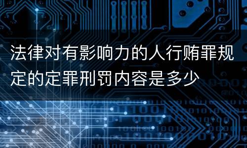 法律对有影响力的人行贿罪规定的定罪刑罚内容是多少