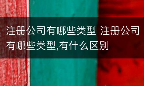 注册公司有哪些类型 注册公司有哪些类型,有什么区别