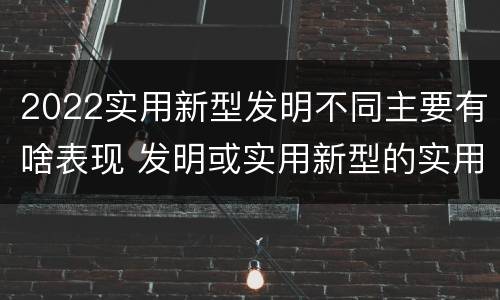 2022实用新型发明不同主要有啥表现 发明或实用新型的实用性