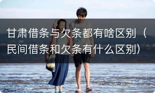 甘肃借条与欠条都有啥区别（民间借条和欠条有什么区别）