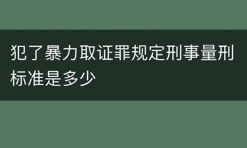 犯了暴力取证罪规定刑事量刑标准是多少