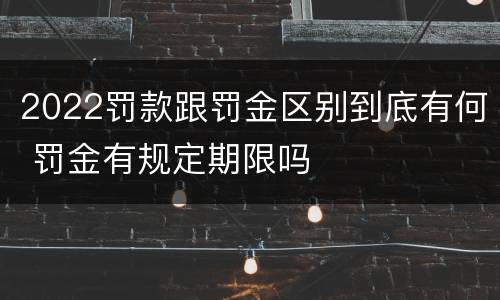 2022罚款跟罚金区别到底有何 罚金有规定期限吗