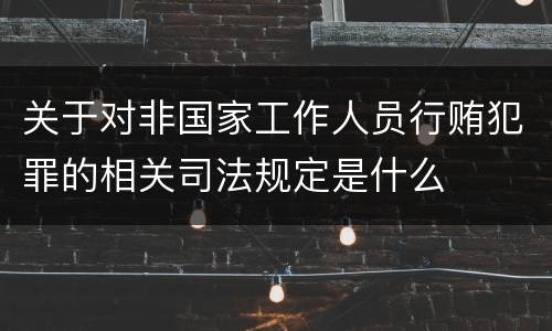 关于对非国家工作人员行贿犯罪的相关司法规定是什么