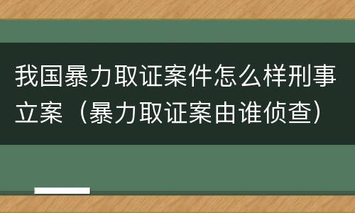 我国暴力取证案件怎么样刑事立案（暴力取证案由谁侦查）