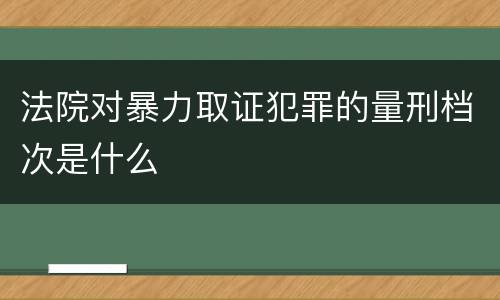 法院对暴力取证犯罪的量刑档次是什么