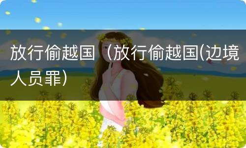 放行偷越国（放行偷越国(边境人员罪）