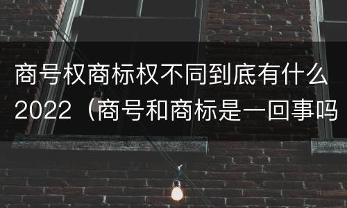 商号权商标权不同到底有什么2022（商号和商标是一回事吗）