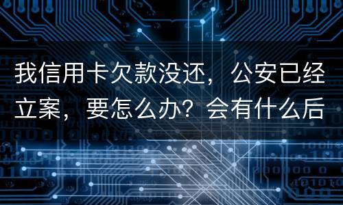 我信用卡欠款没还,公安已经立案,要怎么办?会有什么后果 我信用卡欠款没还,公安已经立案,要怎么办?会有什么后果