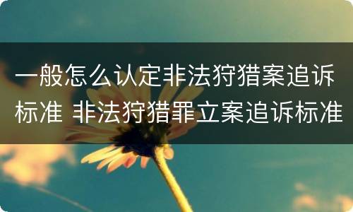 一般怎么认定非法狩猎案追诉标准 非法狩猎罪立案追诉标准