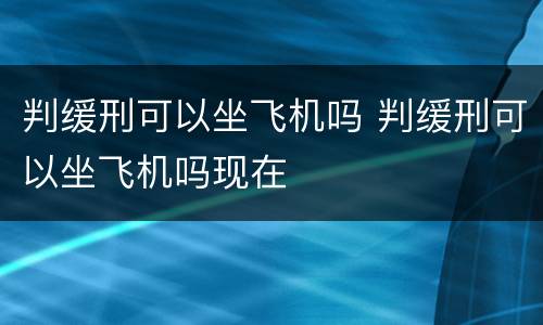 判缓刑可以坐飞机吗 判缓刑可以坐飞机吗现在