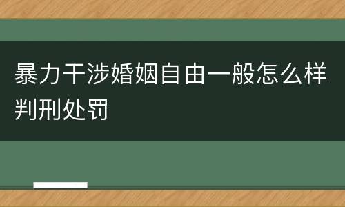 暴力干涉婚姻自由一般怎么样判刑处罚