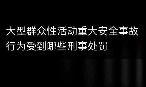 大型群众性活动重大安全事故行为受到哪些刑事处罚