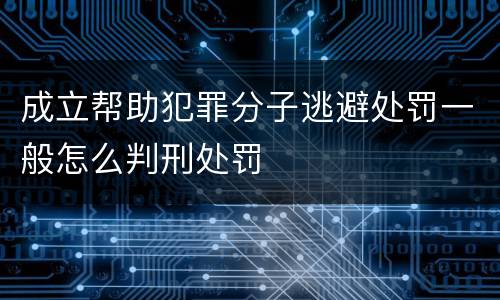 成立帮助犯罪分子逃避处罚一般怎么判刑处罚