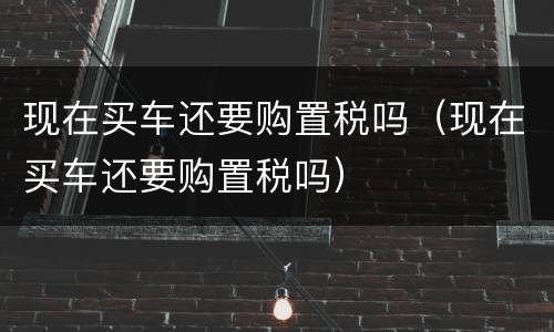 现在买车还要购置税吗（现在买车还要购置税吗）