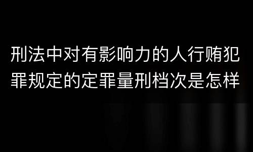 刑法中对有影响力的人行贿犯罪规定的定罪量刑档次是怎样的