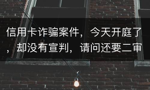 信用卡诈骗案件，今天开庭了，却没有宣判，请问还要二审吗，或者什么时候能判决