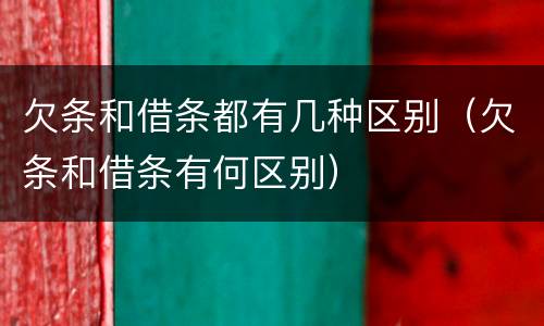 欠条和借条都有几种区别（欠条和借条有何区别）