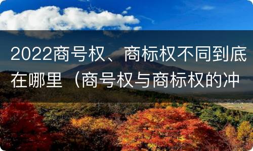 2022商号权、商标权不同到底在哪里（商号权与商标权的冲突与解决）