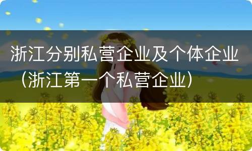 浙江分别私营企业及个体企业（浙江第一个私营企业）