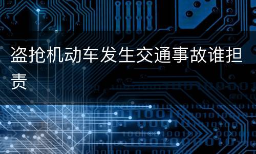 盗抢机动车发生交通事故谁担责