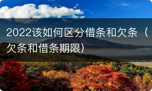 2022该如何区分借条和欠条（欠条和借条期限）