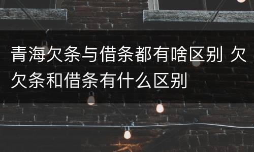青海欠条与借条都有啥区别 欠欠条和借条有什么区别