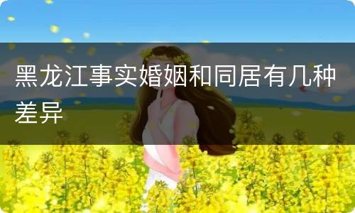 黑龙江事实婚姻和同居有几种差异