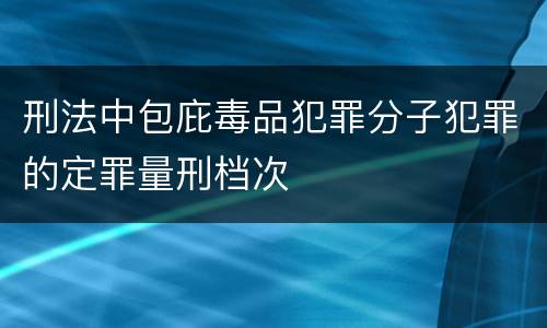 刑法中包庇毒品犯罪分子犯罪的定罪量刑档次