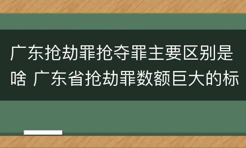 广东抢劫罪抢夺罪主要区别是啥 广东省抢劫罪数额巨大的标准