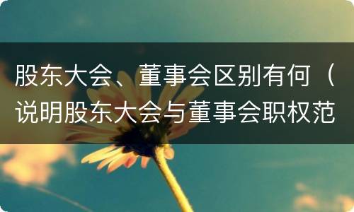 股东大会、董事会区别有何（说明股东大会与董事会职权范围上的区别）