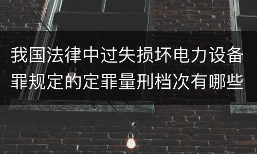 我国法律中过失损坏电力设备罪规定的定罪量刑档次有哪些