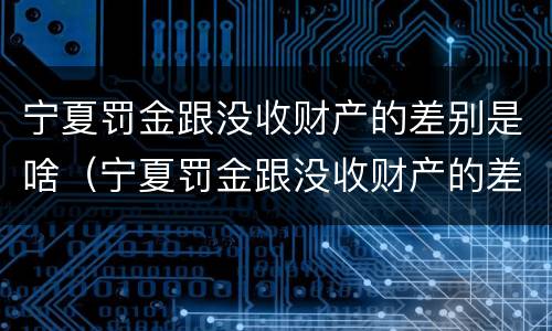 宁夏罚金跟没收财产的差别是啥（宁夏罚金跟没收财产的差别是啥呀）
